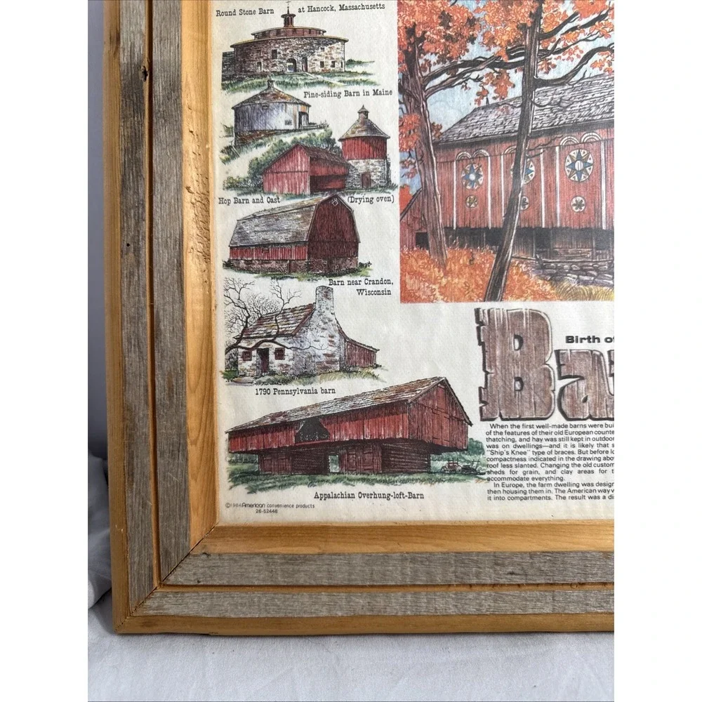 Vintage Dr McGillicuddy Schnapps Sign & American Barn Print Double Sided Framed